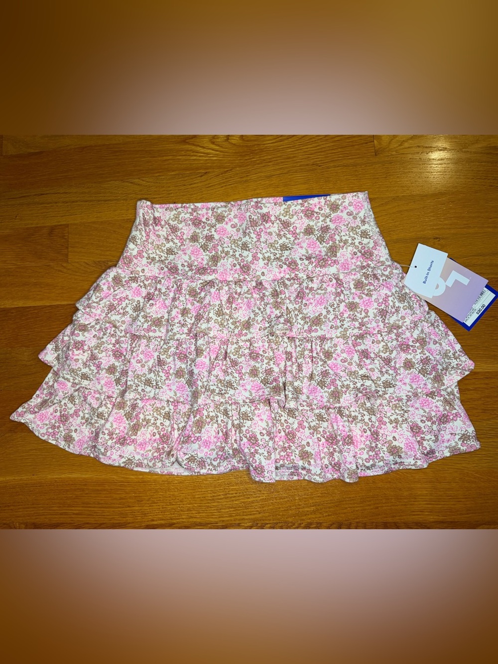 JoyLab NWT Pink Floral Tiered High Rise Skort Built In Shorts Size S - Picture 1 of 8